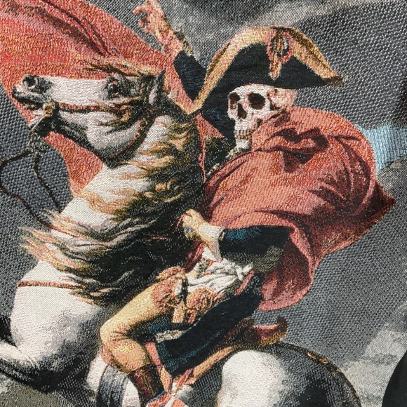 Rebel Vengeance Skeleton Napolean Stitched Hoodie Sweatshirt Men's M Black - Picture 5 of 6